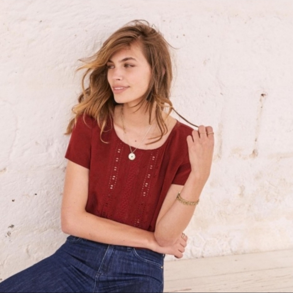 Sezane Silk Amy Blouse